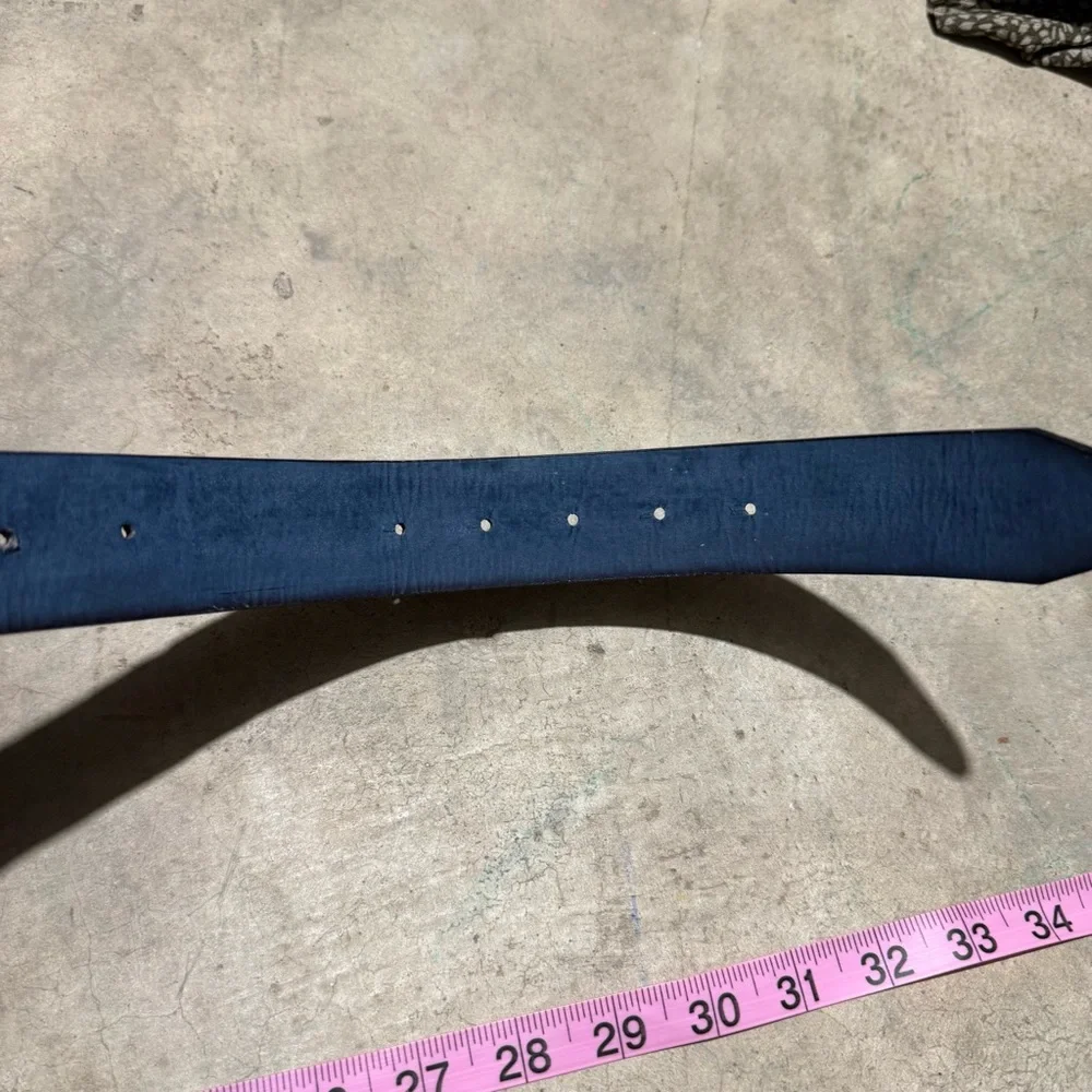 Vtg Black Leather Belt Blank Mens Size‎ XL Classic No Buckle Western Festival